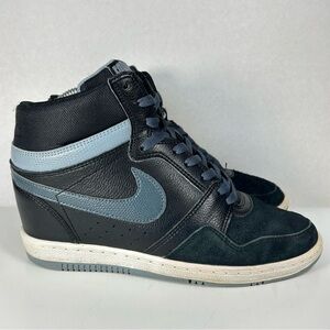 Nike Air Force Sky Hi Hidden Wedge Black Grey Shoes 629746-009; Women’s Size 9.5